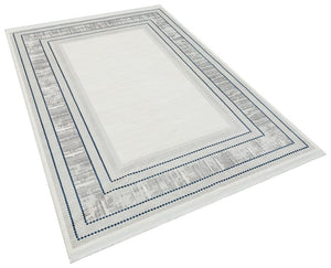 Caliente Blue Viscose Woven Modern Living Room Rug 4923