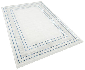 Caliente Blue Viscose Woven Modern Living Room Rug 4923