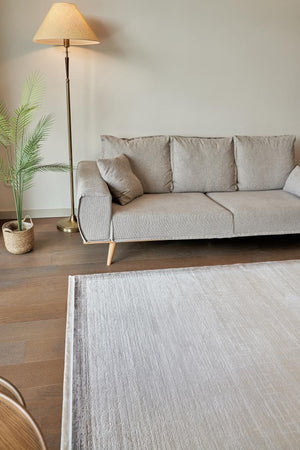 Calista Beige Viscose Woven Modern Living Room Rug 1742