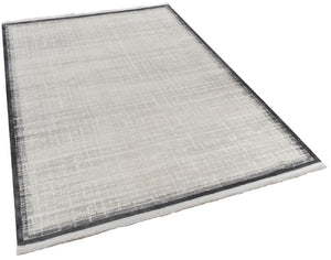 Calista Gray Viscose Woven Modern Living Room Rug 1741