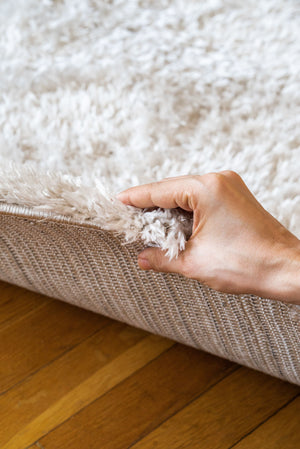 Cosy Beige Shaggy Thick Plush Rug 9906