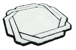 Florida Black White Shaggy Thick Plush Rug 5241