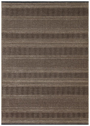 Gloria Jute Scandinavian Patterned Brown Kilim Rug 4005