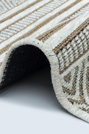 Gloria Jute Scandinavian Patterned Cream Kilim Rug 4001