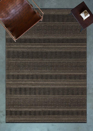 Gloria Jute Scandinavian Patterned Grey Kilim Rug 4004