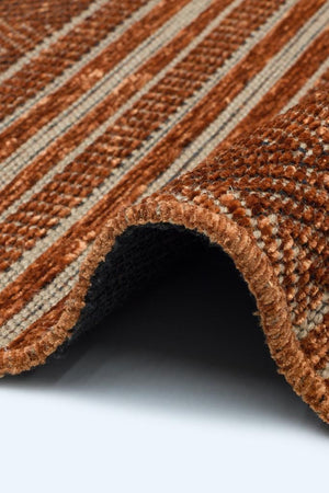 Gloria Jute Scandinavian Patterned Terracota Kilim Rug 4006