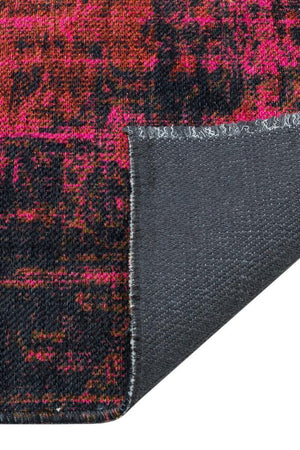 Gravity Red Thin Rug With Washable Fringes 2307