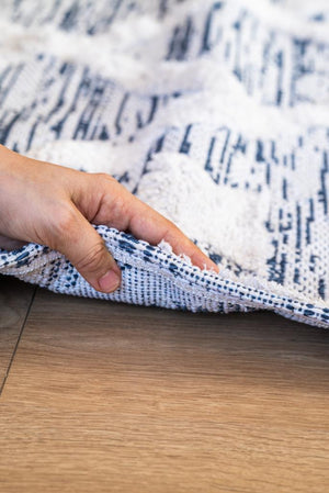 Habitat Blue Scandinavian Patterned Shaggy Cotton Children's Rug 7621