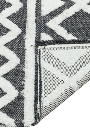 Habitat Grey Scandinavian Patterned Shaggy Cotton Children's Rug 7602