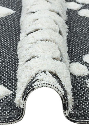 Habitat Grey Scandinavian Patterned Shaggy Cotton Children's Rug 7602