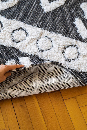 Habitat Grey Scandinavian Patterned Shaggy Cotton Children's Rug 7602