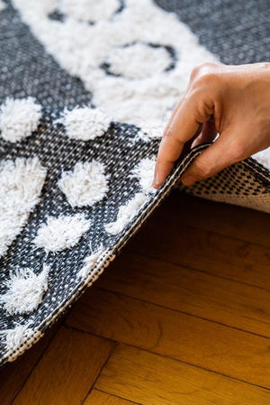 Habitat Grey Scandinavian Patterned Shaggy Cotton Children's Rug 7602