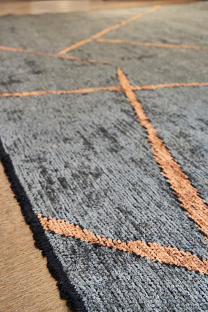 Hare Premium Modern Shiny Textured Area Rug 1311