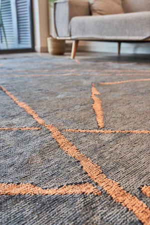 Hare Premium Modern Shiny Textured Area Rug 1311