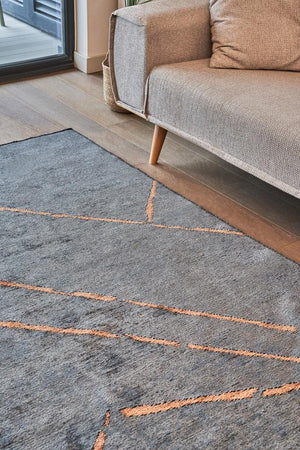 Hare Premium Modern Shiny Textured Area Rug 1311