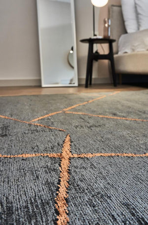 Hare Premium Modern Shiny Textured Area Rug 1311