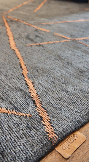 Hare Premium Modern Shiny Textured Area Rug 1311