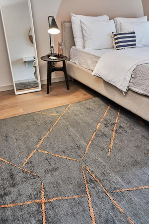 Hare Premium Modern Shiny Textured Area Rug 1311