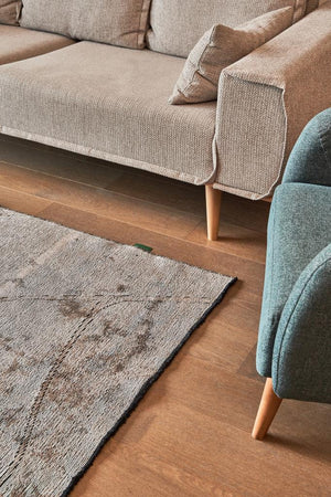 Hare Premium Modern Shiny Textured Area Rug 1322