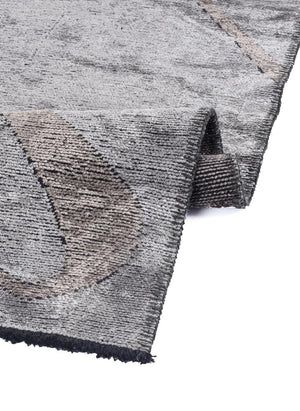 Hare Premium Modern Shiny Textured Area Rug 1322