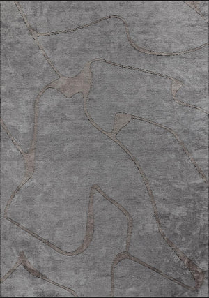 Hare Premium Modern Shiny Textured Area Rug 1322