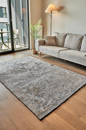 Hare Premium Modern Shiny Textured Area Rug 1331