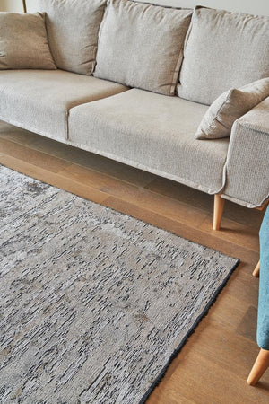 Hare Premium Modern Shiny Textured Area Rug 1331