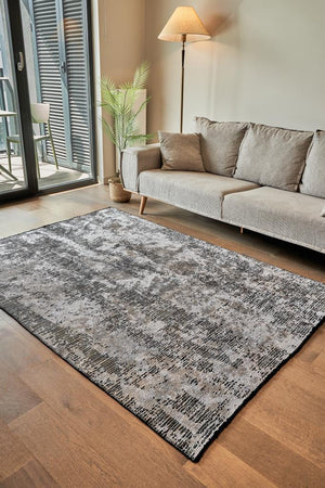 Hare Premium Modern Shiny Textured Area Rug 1341
