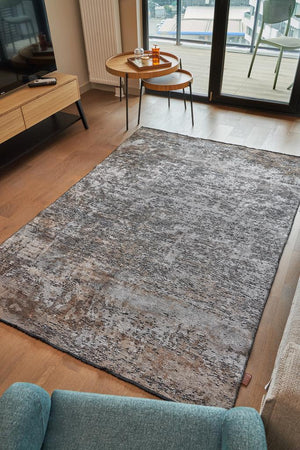 Hare Unique Modern Shiny Textured Area Rug 1412
