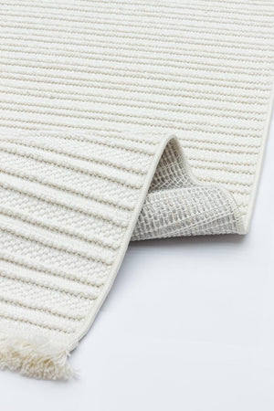 Havana Scandinavian and Embossed Patterned Fringed Area Rug 8551