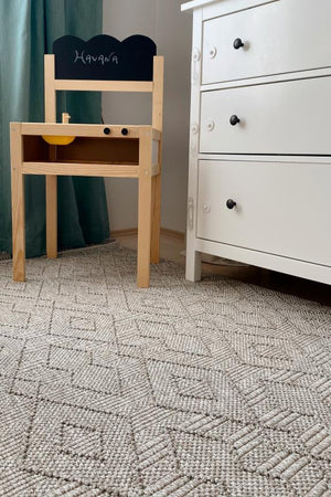 Havana Scandinavian and Embossed Patterned Fringed Area Rug 8571