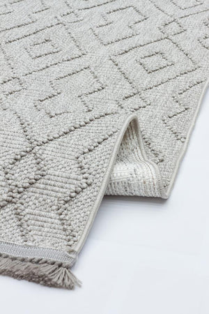 Havana Scandinavian and Embossed Patterned Fringed Area Rug 8571