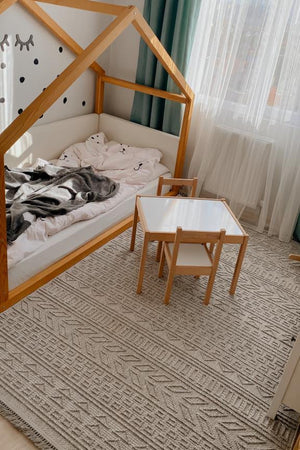 Havana Scandinavian and Embossed Patterned Fringed Area Rug 8581