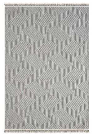 Havana Scandinavian and Embossed Patterned Fringed Area Rug 8593