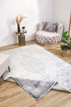 Heriz Bamboo Woven Ethnic Patterned Blue Area Rug 8215