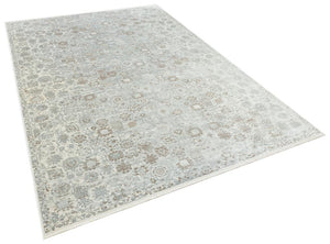 Heriz Bamboo Woven Ethnic Patterned Cream Area Rug 8213