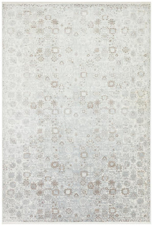 Heriz Bamboo Woven Ethnic Patterned Cream Area Rug 8213