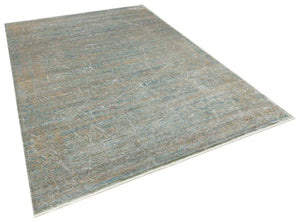 Heriz Bamboo Woven Ethnic Patterned Green Area Rug 8217