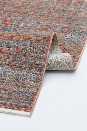 Heriz Bamboo Woven Ethnic Patterned Red Area Rug 8214