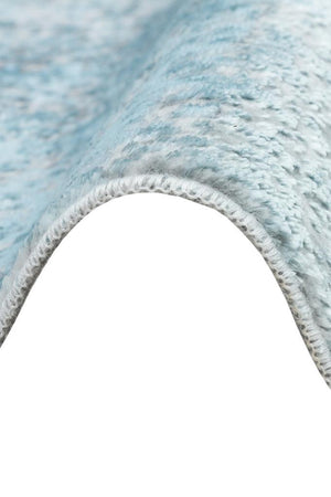 Lucca Washable Thin Blue Kitchen Rug with Non-Slip Base 6006