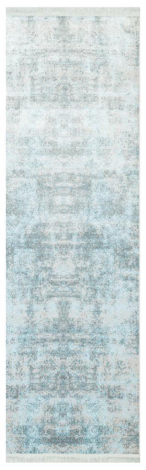 Lucca Washable Thin Blue Kitchen Rug with Non-Slip Base 6006