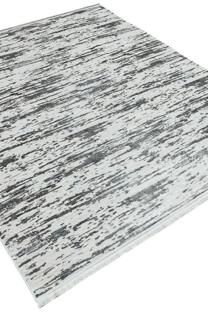 Lucca Washable Thin Grey Kitchen Rug with Non-Slip Base 6031