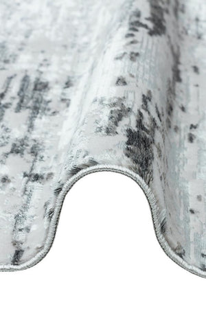 Lucca Washable Thin Grey Kitchen Rug with Non-Slip Base 6031