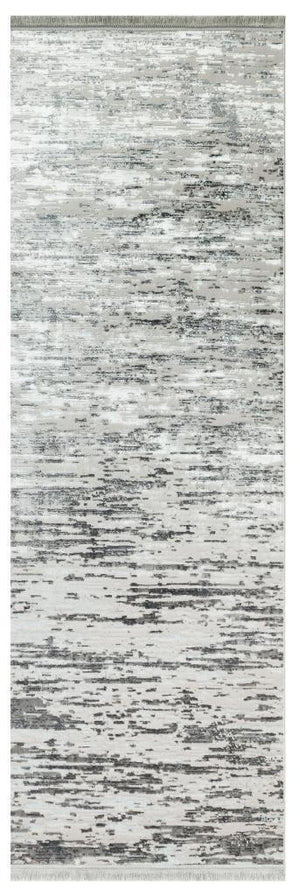 Lucca Washable Thin Grey Kitchen Rug with Non-Slip Base 6031