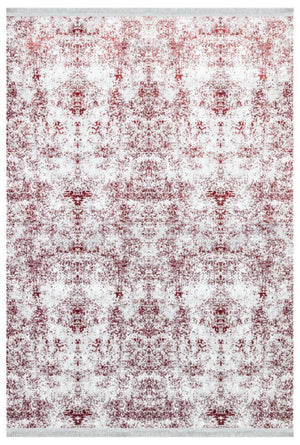 Lucca Washable Thin Red Kitchen Rug with Non-Slip Base 6004