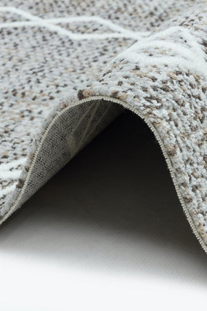 Marakes Scandinavian Patterned Fringed Thin Rug 1603