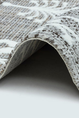 Marakes Scandinavian Patterned Fringed Thin Rug 1606