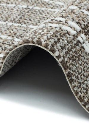 Marakes Scandinavian Patterned Fringed Thin Rug 1608