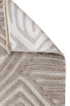 Orion Geometric and Embossed Patterned Beige Area Rug 4222