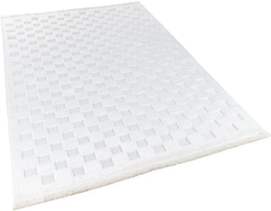 Orion Geometric and Embossed Patterned Cream Area Rug 4211